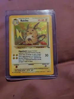 Pokemon TCG Raichu Fossil 14/62 Holo Unlimited Holo Rare - Image 1