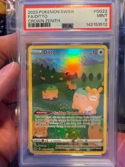 PSA 9 2023 Pokemon Sword And Shield Crown Zenith #GG22 Fa/Ditto MINT - Image 1