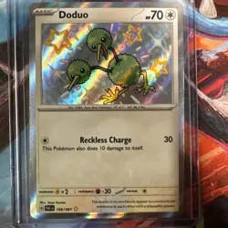 Doduo 199/091 Shiny Rare SV: Paldean Fates Pokemon TCG NM - Image 1