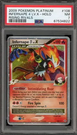 Pokemon Infernape 4 Lv.X Rising Rivals Holo Ultra Rare #108 PSA 7 - Image 1