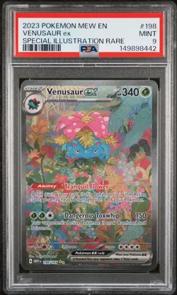 PSA 9 2023 POKEMON MEW EN-151 #198 VENUSAUR EX SPECIAL ILLUSTRATION RARE - Image 1