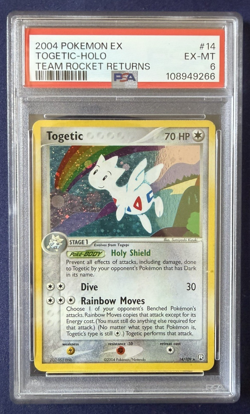 2004 POKEMON EX TEAM ROCKET RETURNS #14 TOGETIC-HOLO PSA 6 - Image 1