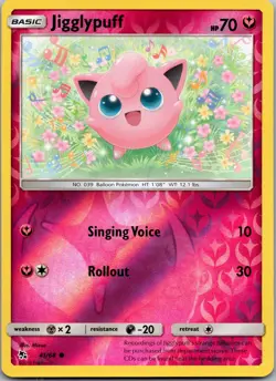 Jigglypuff 41/68 Common Hidden Fates Pokemon Reverse Holo Near Mint - Image 1