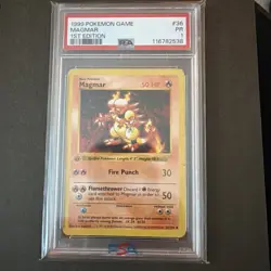 Pokemon PSA 1 1st Edition Shadowless Base Set Magmar 36/102 - Image 1
