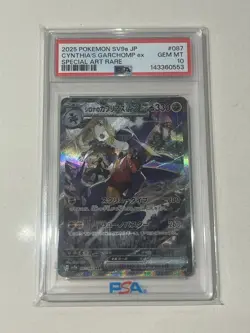 Pokemon Cynthia's Garchomp Ex #087 Sv9a Special Art Rare Holo PSA 10 - Image 1