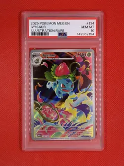 Ivysaur 134/132 Illustration Rare Holo Mega Evolution 2025 Pokemon PSA 10 - Image 1