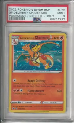 PSA 9 MINT Special Delivery Charizard SWSH075 HOLO PROMO Pokemon Center Pikachu - Image 1