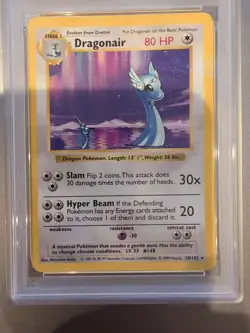 1999 POKEMON BASE SET #18 DRAGONAIR SHADOWLESS - Image 1