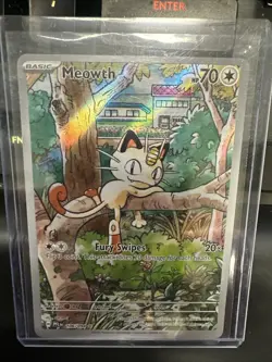Pokemon Meowth 106/094 – Phantasmal Flames – English IR (Illustration Rare) - Image 1