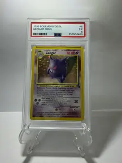 Pokemon Gengar Fossil Holo Rare 5/62 Unlimited PSA 5 English 1999 - Image 1