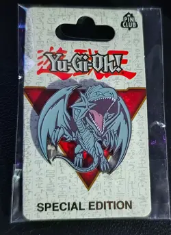 Yugioh Blue Eyes White Dragon Enamel Pin - Special Edition KONAMI Pin Club - New - Image 1