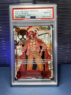 PSA 10 Gem Mint Gol D. Roger One Piece Op09 #118 Alternate Art Sec Foil English - Image 4