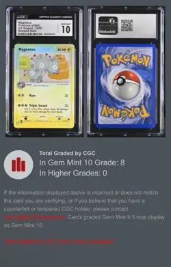 CGC 10 GEM MINT Magneton 2003 EX Dragon 35/97 Reverse Holo Pokemon LOW POP 8 - Image 2