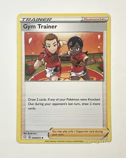 Gym Trainer 059/072 Shining Fates Pokemon Card Major Crimp Error NM Near Mint - Image 1