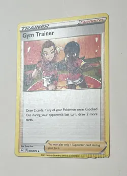 Gym Trainer 059/072 Shining Fates Pokemon Card Major Crimp Error NM Near Mint - Image 2