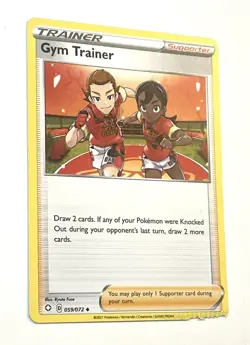 Gym Trainer 059/072 Shining Fates Pokemon Card Major Crimp Error NM Near Mint - Image 3