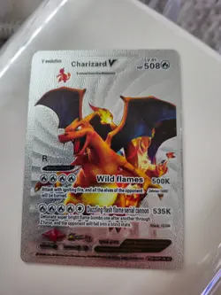 Pokemon Charizard V Evolution 508HP Foil Fan Art Card SMP 26-43 silver - Image 1