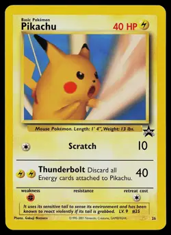 Pokemon Card - Pikachu (SNAP) #26 WoTC Black Star Promo - Image 1