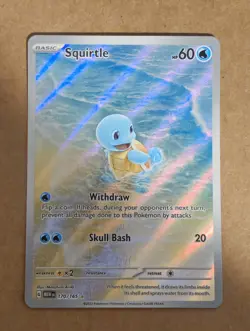 Pokemon TCG Squirtle 170/165 Scarlet & Violet 151 Illustration Rare Holo Card - Image 1