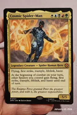 🔥 MTG - Cosmic Spider Man - NonFoil Marvel's Spider-Man Mythic # 127 NM 🔥 - Image 1
