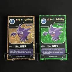 Haunter (093) 2024 Pokemon Pokedex Black Gold Heart Holo and Green Cracked Ice - Image 1