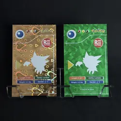 Haunter (093) 2024 Pokemon Pokedex Black Gold Heart Holo and Green Cracked Ice - Image 2