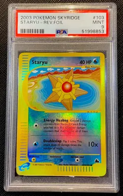 PSA 9 Staryu Reverse Holo #103 Skyridge Pokemon 2003 E-Series Low Pop - Image 1