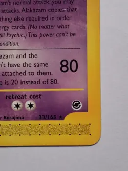 Pokemon TCG Alakazam Expedition Base Set 33/165 Regular Rare CardB - Image 4