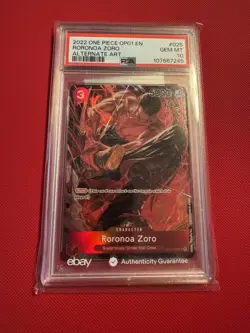 2022 One Piece OP01 #025 Roronoa Zoro Alternate Art PSA 10 GEM MINT English - Image 1