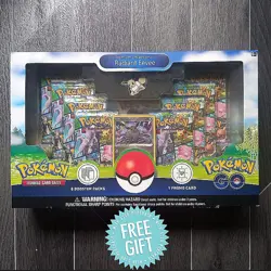 ✨ Pokemon Go Radiant Eevee Premium Collection Box Pin Mat Packs Poke TCG Card - Image 1