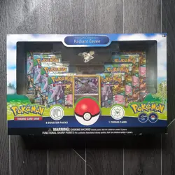✨ Pokemon Go Radiant Eevee Premium Collection Box Pin Mat Packs Poke TCG Card - Image 3