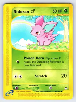 Nidoran 96/147 2002 Aquapolis Pokemon Card TCG Vintage WOTC Nintendo Common VLP - Image 1