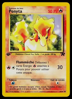 Pokemon Card - Ponyta Team Rocket French 64/82 1st Edition - Image 1