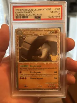Pokemon TCG Donphan Celebrations Classic Collection Card 107/123 PSA 10 - Image 1