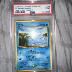 Pokemon Card JPN Promo Glossy Wooper PSA 9 Mint, Corocoro Comics #194, 2000 - Image 1