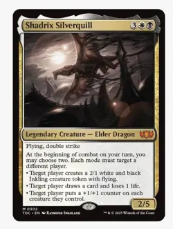 Shadrix Silverquill | MTG TDC | White Black Orzhov Elder Dragon EDH Mythic | NM - Image 1