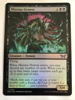 MTG Duskmourn: House of Horror Miasma Demon Foil 0109 NM - Image 1