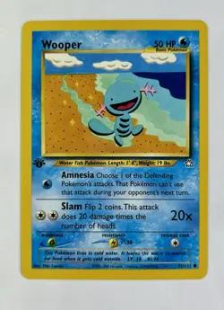 Wooper 2000 Pokemon Neo Genesis 1st Edition #82/111 * Light Play - Image 1