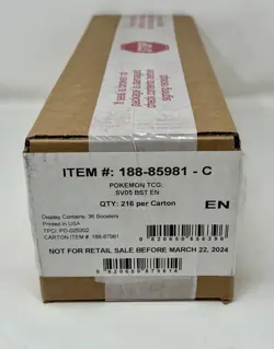 SEALED Pokemon TCG Scarlet & Violet Temporal Forces Booster Box Case (SV05) - Image 1