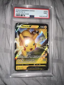 2020 Pokemon SWSH Vivid Voltage Pikachu V #043 PSA 9 - Image 1