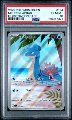 Misty's Lapras PSA 10 - 194/182 - Illustration Rare - Destined Rivals - Pokemon - Image 1