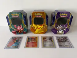 Pokemon Battle Heart Tins x3, Volcanion EX, Magearna EX, Volcanion & Magearna LP - Image 1