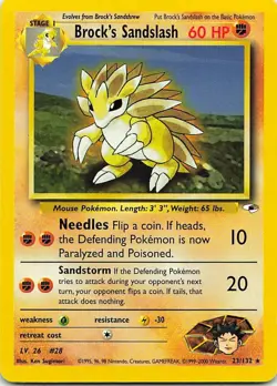 Brock's Sandslash 23/132 Gym Heroes Rare LP Pokemon TCG - Image 1