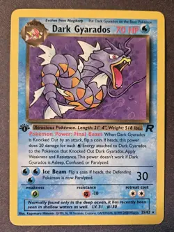Pokemon TCG Dark Gyarados 25/82 Non Holo Rare 1st Edition Moderate Play - Image 1