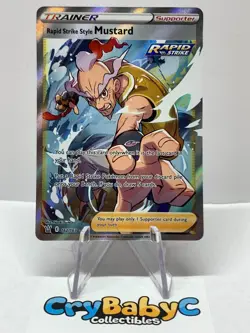 Pokemon Rapid Strike Style Mustard 162/163 Battle Styles SWSH FULL ART TRAINER - Image 1