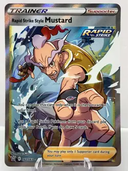 Pokemon Rapid Strike Style Mustard 162/163 Battle Styles SWSH FULL ART TRAINER - Image 2