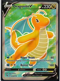 Dragonite V 076/078 Ultra Rare Pokemon GO Pokemon Holo NM/M - Image 1