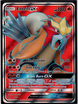 Entei GX 71/73 Ultra Rare Shining Legends Pokemon LP - Image 1