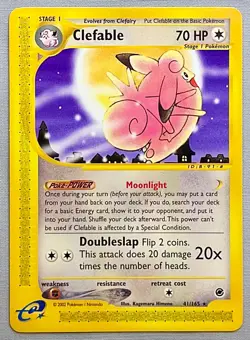 Pokemon Clefable #41/165 Non-Holo Rare - 2002 Expedition Base Set - NM W/Damage - Image 1