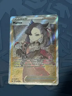 POKEMON MARNIE FULL ART TRAINER 200/202 SWORD AND SHIELD BASE SET HOLO NM - Image 1